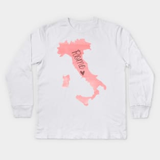 Pink Painted Rome Italy Sticker Kids Long Sleeve T-Shirt